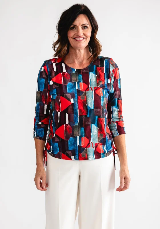 Special Price Leon Collection Ruched Waist Top, Multi