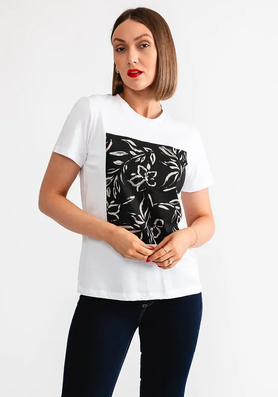 Flash Deal Kaffe Sandra Floral Graphic T-Shirt, White