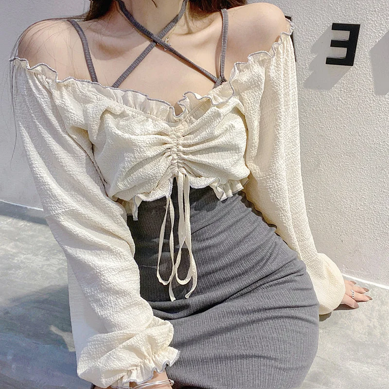 Holiday Sale solid color V-neck top PL52438