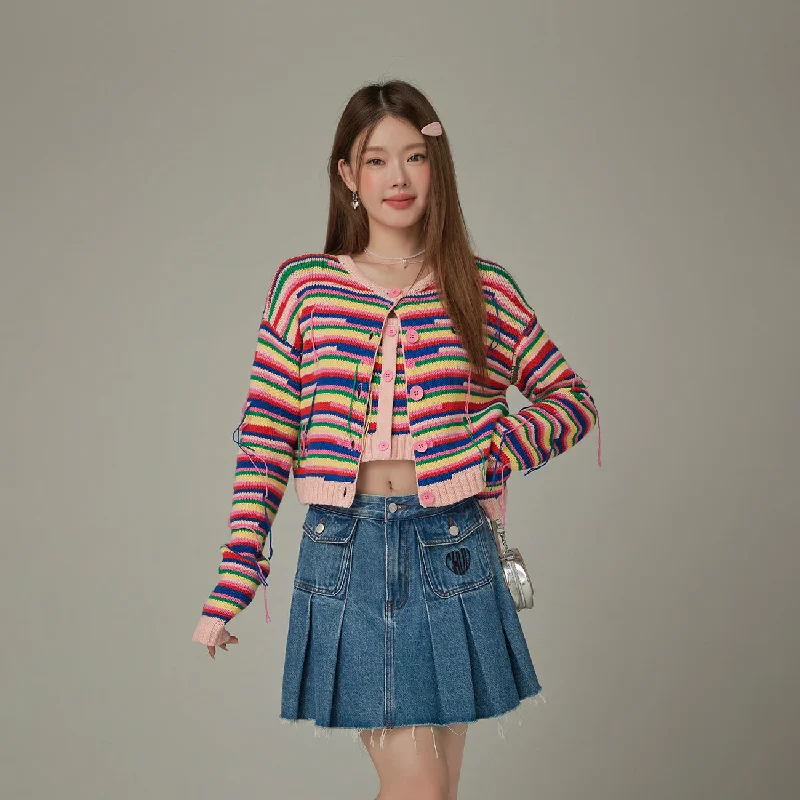 Deal Explosion Rainbow Knit Cardigan