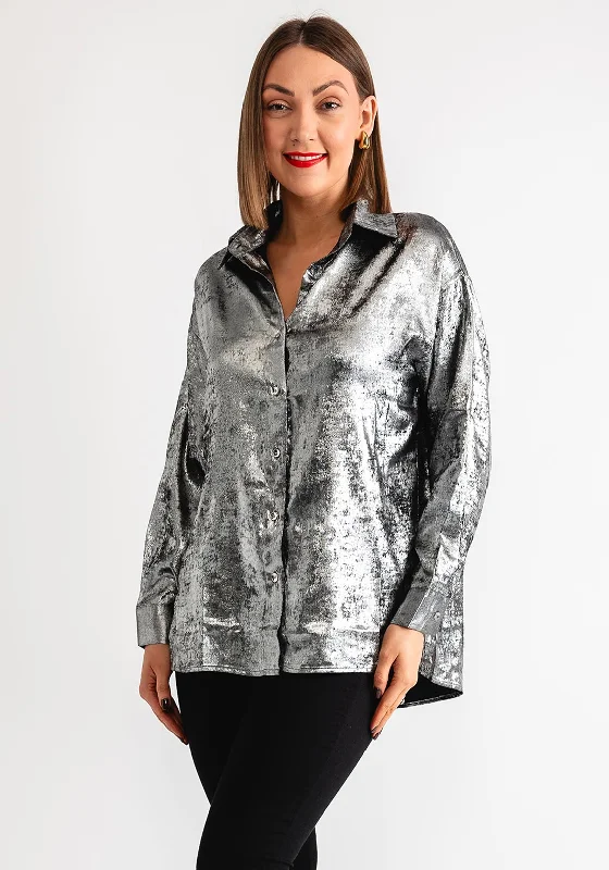 Buy Today Serafina Collection Metallic Shirt, Silver