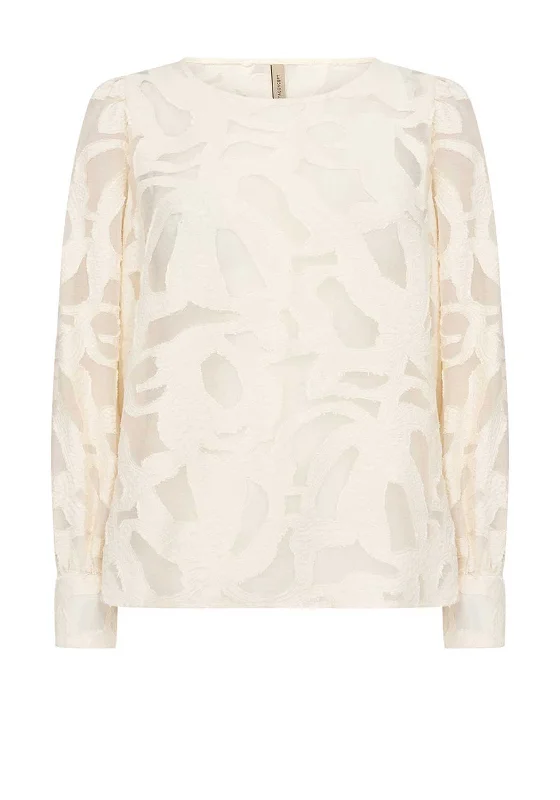 Weekend Discounts to Celebrate Soyaconcept Ibi Mesh Printed Blouse, Cream