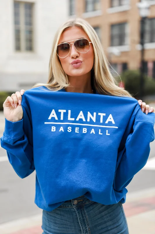 Value Deals Royal Blue Atlanta Baseball Pullover