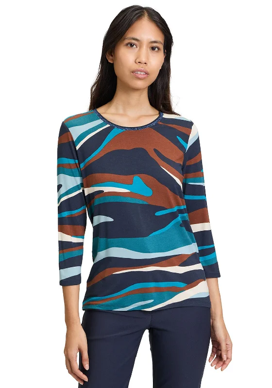 Early Access Betty Barclay Abstract Print Top, Blue