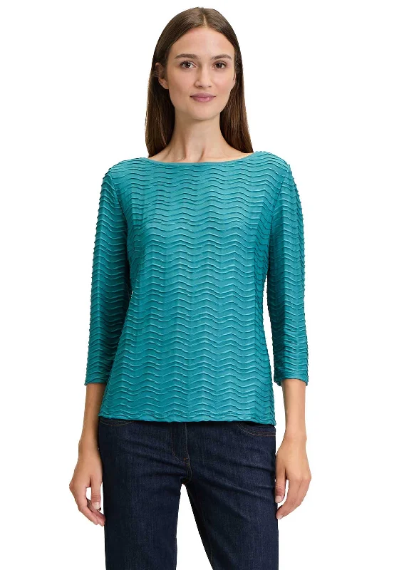 Weekend Deals That Wow Betty Barclay Textured Fitted Top, Teal