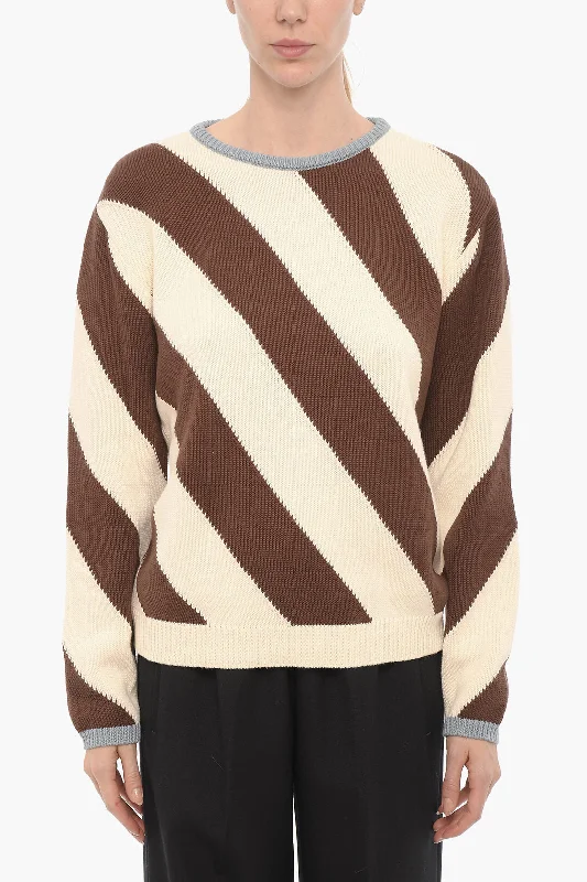 Stock Up and Save La Double J Lightweight Cotton Two-Tone VENEZIANA Crew-neck Sweater