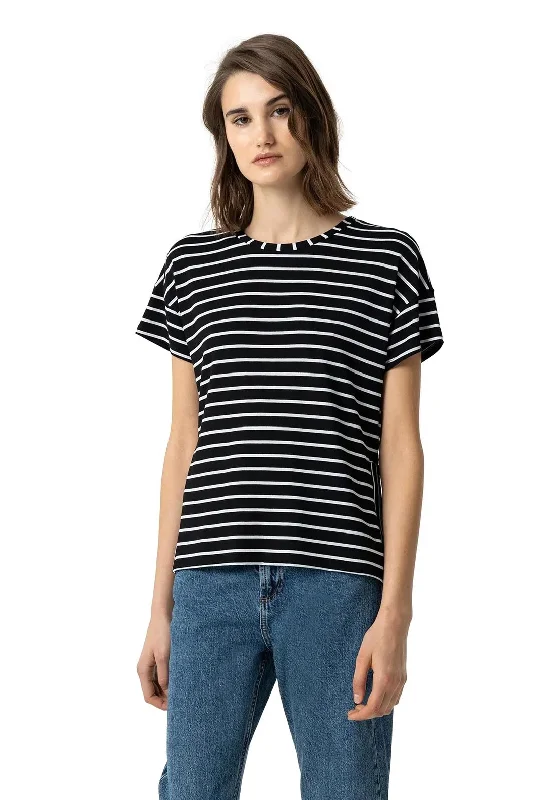 Super Savings Tiffosi Dubai Stripe Print T-Shirt, Black & White