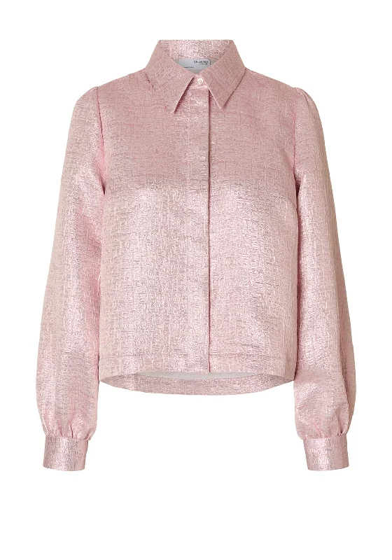Best Seller Selected Femme Ella Violet Jacquard Shirt, Pink