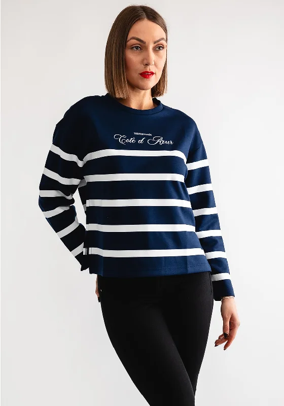 Price Drop Tiffosi Robin Striped Sweatshirt, Navy