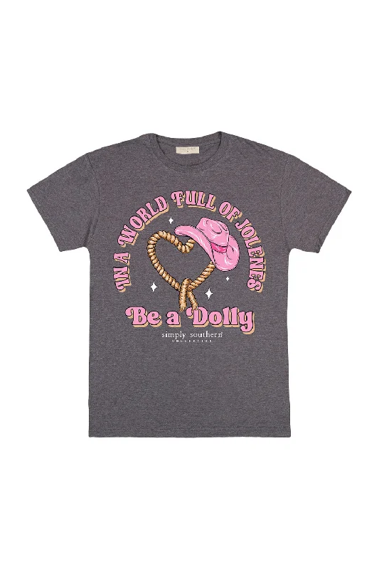 Special Offer Simply Southern Plus Size Be A Dolly T-Shirt for Women in Iron Heather | EXT-SS-WORLD-IRONHTHR
