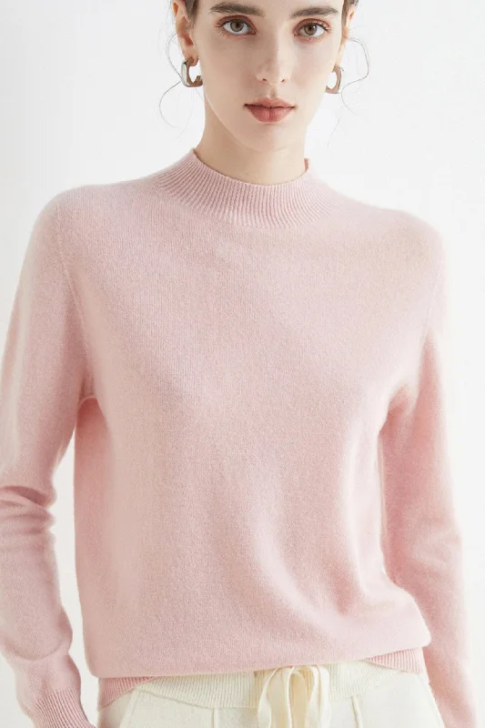 TastyHottie - Mock Neck Solid Color Wool Sweater