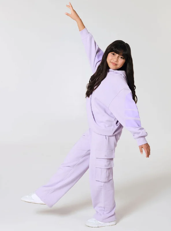 Kids Upstage Logo Freestyle Oversized Hoodie Lavender