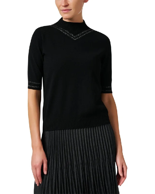 Instant Savings D.Exterior Lurex Mock Neck Wool-Blend Sweater
