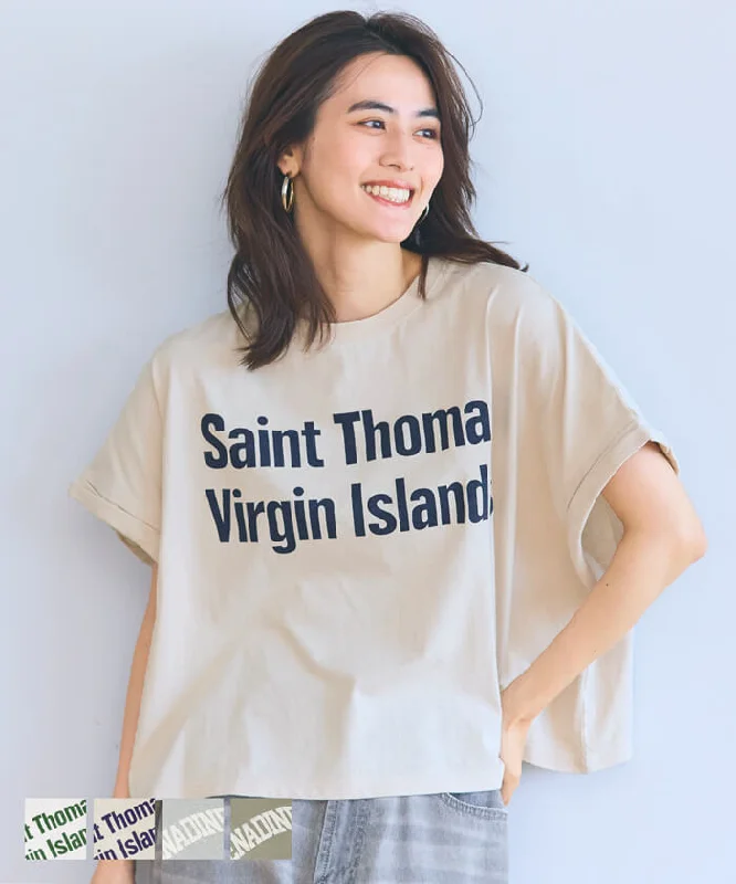 Today's Deal Tシャツ レディース カットソー ロゴ 英字 ロールアップ プリント 半袖 クルーネック コットン生地 メール便可 24ss coca コカ