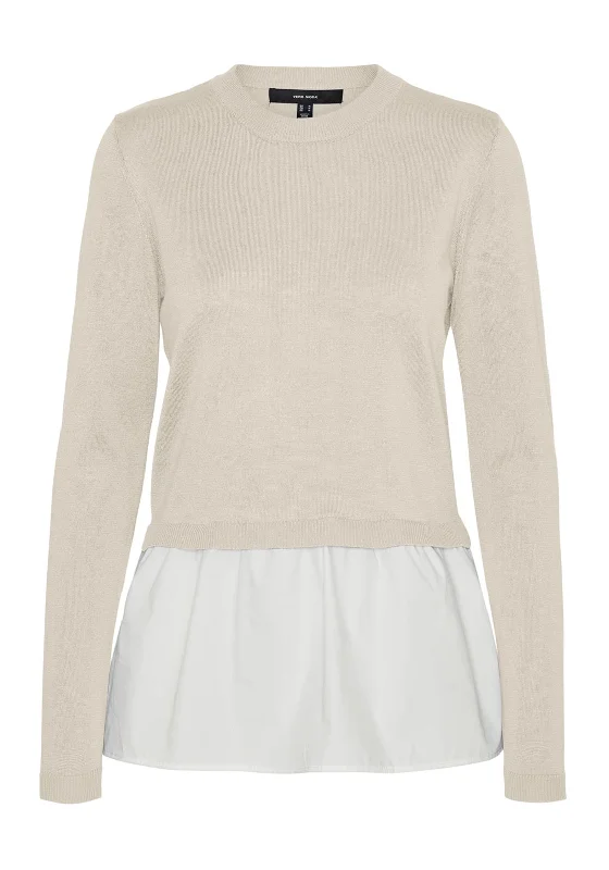 Sale Alert Vero Moda Jose 2-in-1 Sweater and Shirt, Cream