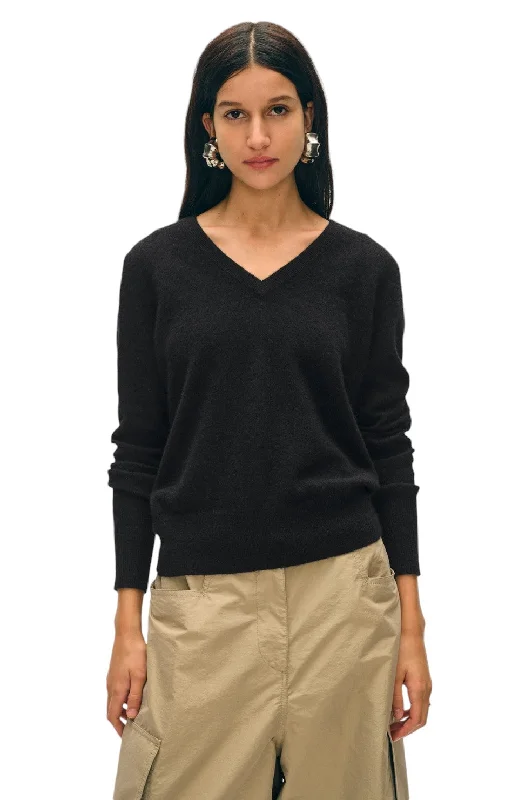 TIME-Limited Offer Cashmere V Neck - Black