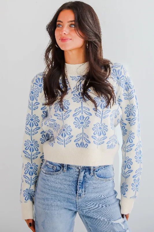 Price Reduction Tempting Romance Flower Sweater