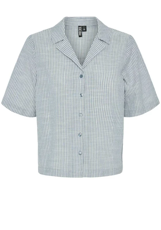 Today's Special Pieces Apia Short Sleeve Linen Shirt, Coronet Blue