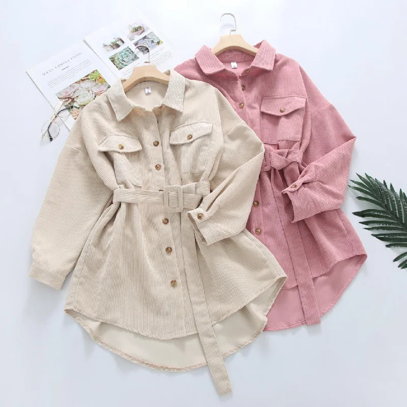 Cute long sleeve pink shirt apricot shirt     S497