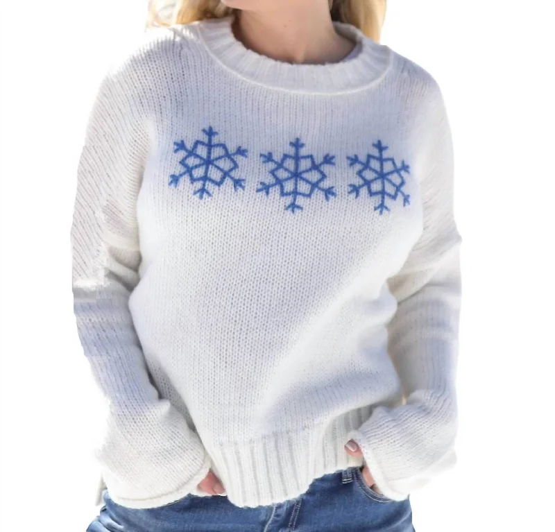 Deal Dash Snowflake Trio Sweater In White
