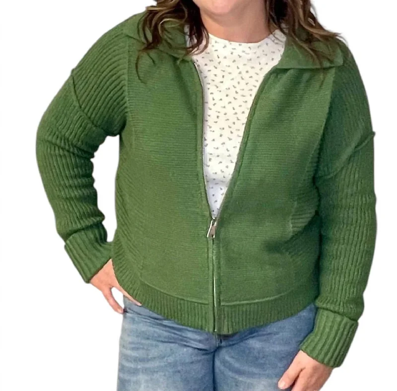 Exclusive Deal Cardigan Jacket In Green