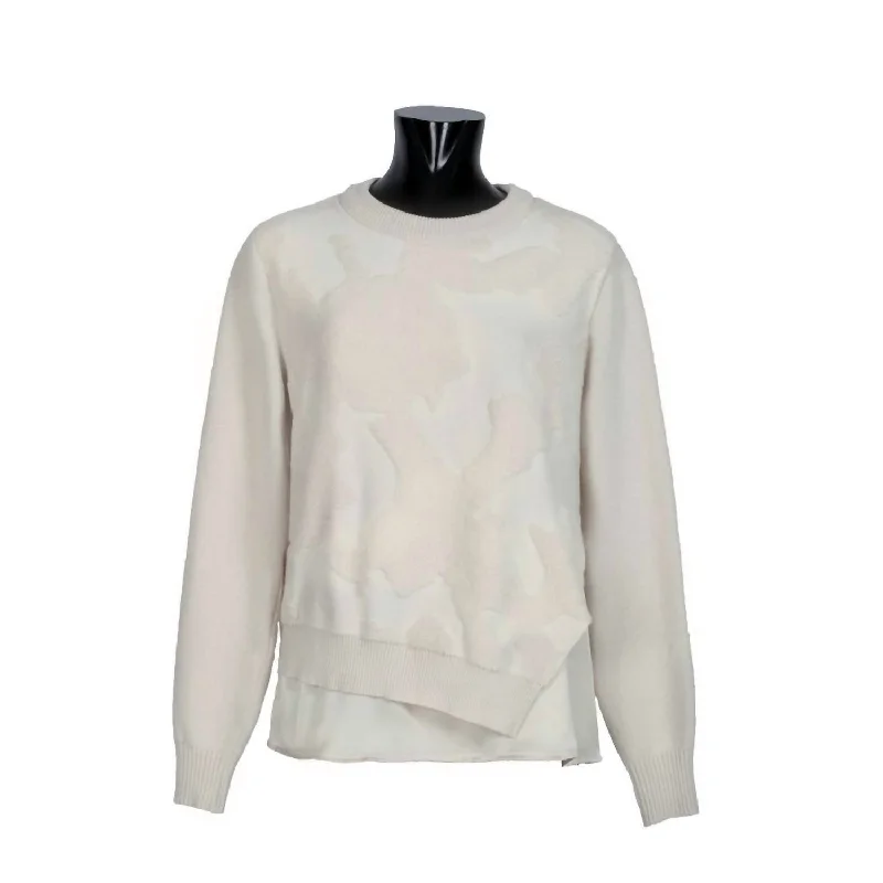 Low Cost Women's Asymmetric Pullover Sweater In Ecru