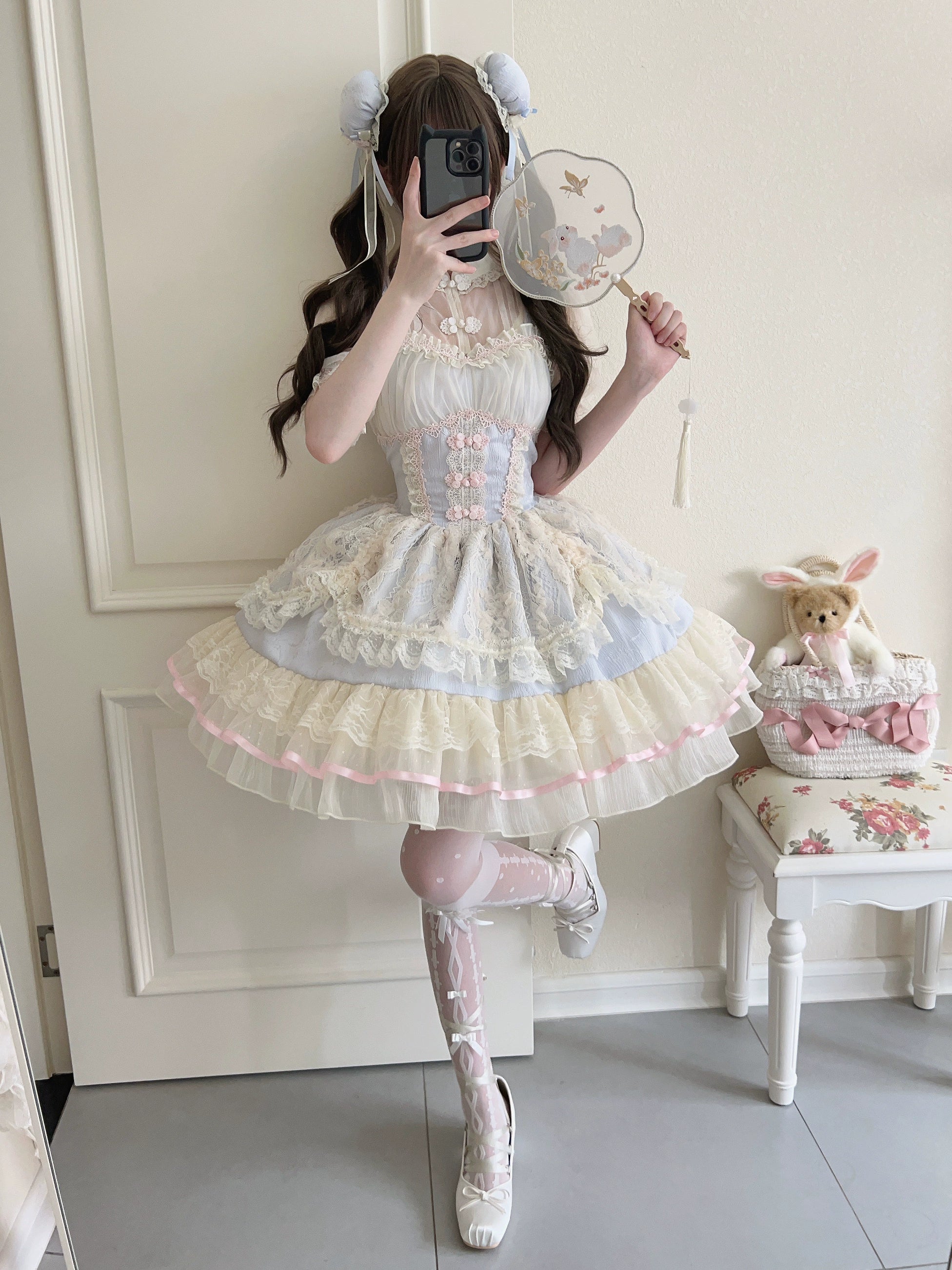 Sugar Girl~Hua Ji Fu Lei~Chinese Style Lolita JSK Dress Ballet Style Innerwear Set