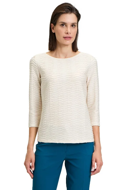 Weekend Discounts to Celebrate Betty Barclay Textured Fitted Top, Beige