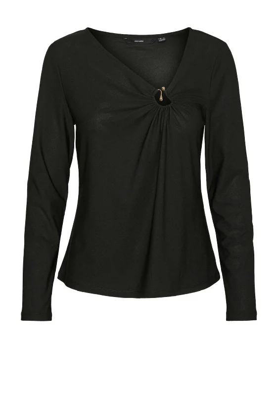 Price Rollback Vero Moda Erna V Neck Top, Black