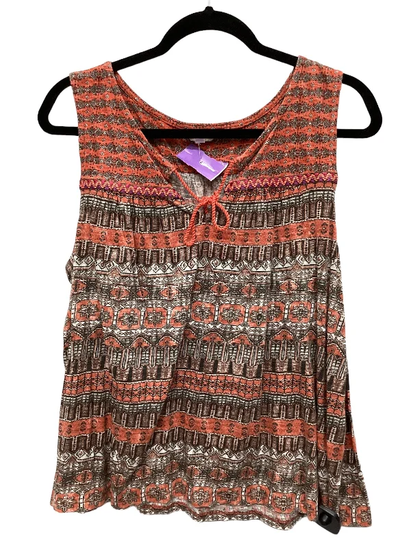 Orange Top Sleeveless Lucky Brand, Size Xl