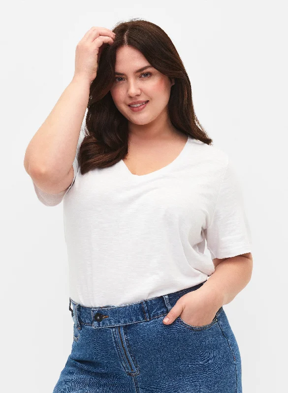 Super Sale Zizzi Brea T-Shirt in White