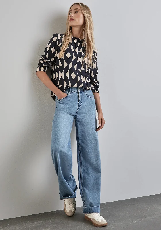 Weekend Shopping Bliss Street One Abstract Print Blouse, Blue