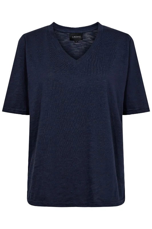 Liberte - Ulla-Ss-Vneck-Tshirt - Navy