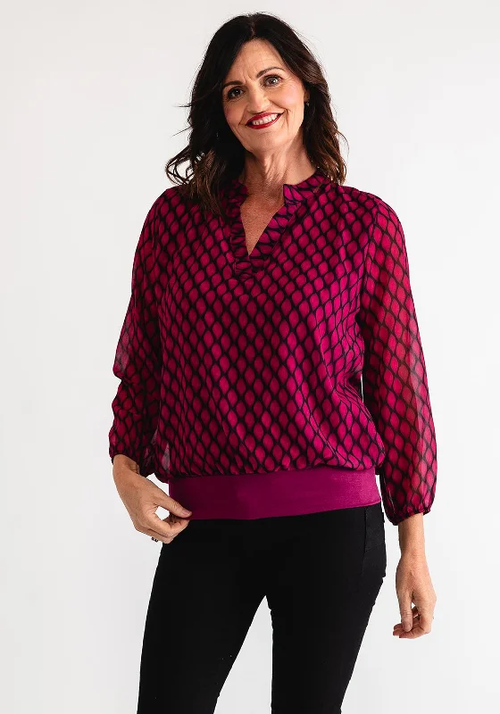 Massive Deals Kate and Pippa Bella Printed Blouse, Pink