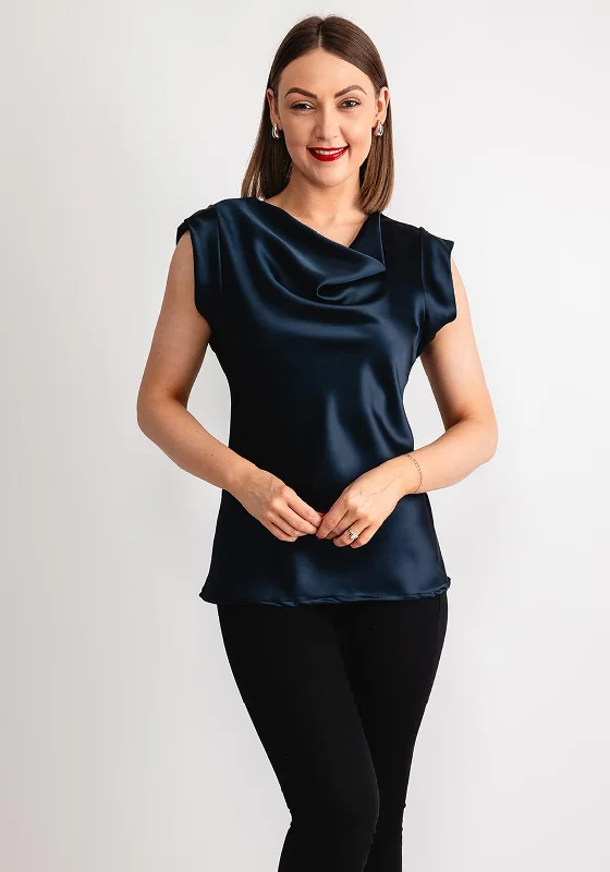 Hot Deal Kate & Pippa Suzy Satin Top, Navy