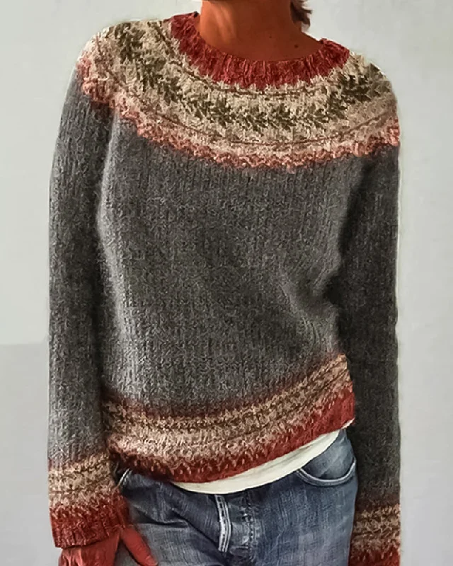 Weekend Specials to Enjoy BerryBetty - Colorblocked Round Neck Sweater
