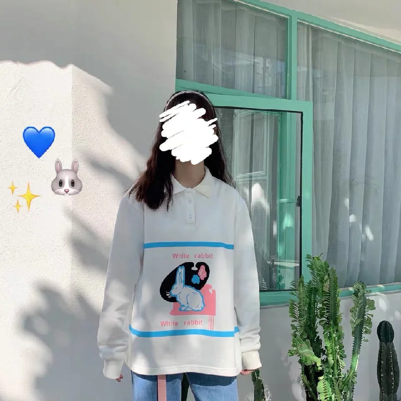 Mega Sale “WHITE RABBIT” POLO SWEATSHIRT BY31903