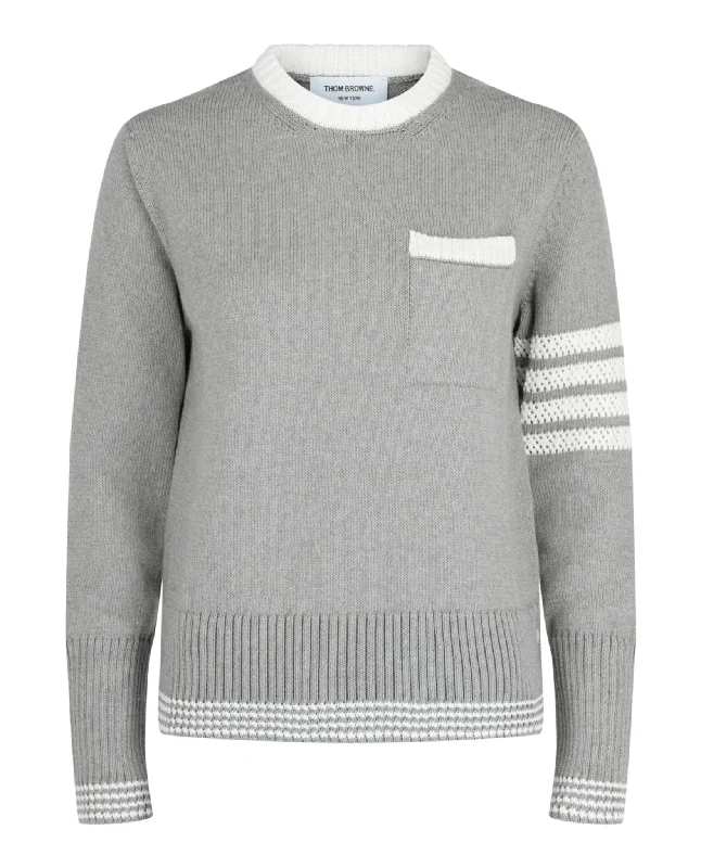 Price Cut Jersey 4-Bar Cotton Sweater