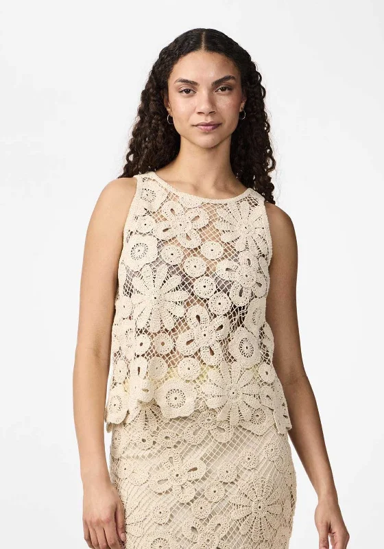Price Meltdown Y.A.S Lelu Short Crochet Top, Birch