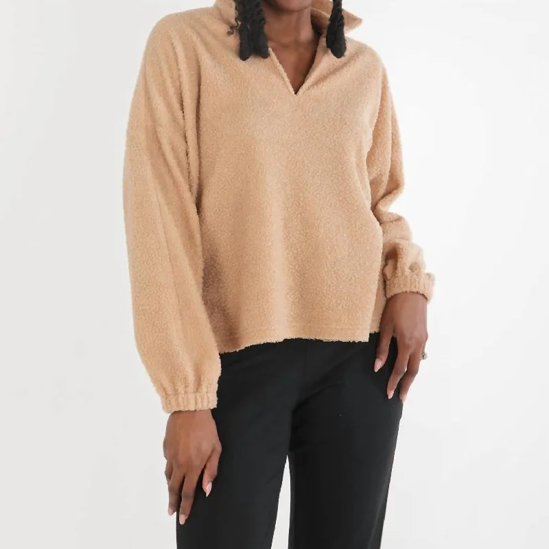 Sneak Peek Sale Poppy Pop-Over Sweater In Teddy