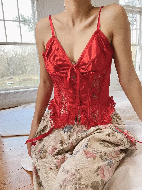 Epic Deals Vintage Red Corset Top - S