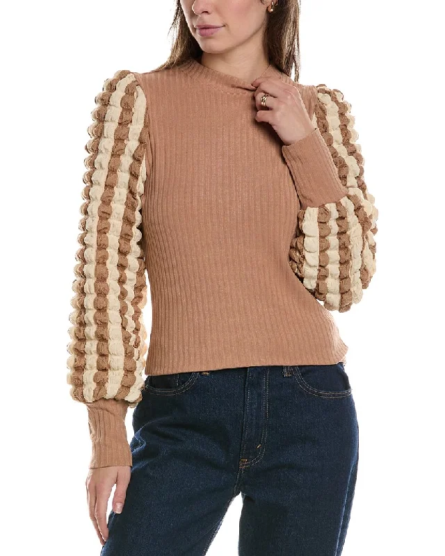 Weekend Offers You Can't Ignore MEIVEN Puckered Puff Sleeve Top