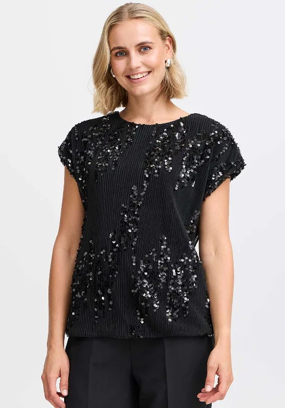 Today’s Special Fransa Heather Sequin Embellished Blouse, Black