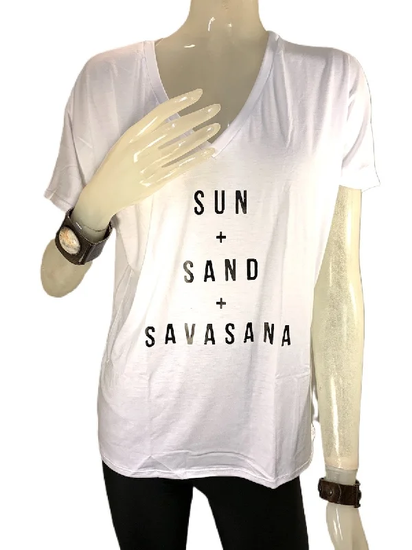 Unmissable Sale Onzie Sun Surf and Savasana V neck Tee 3739
