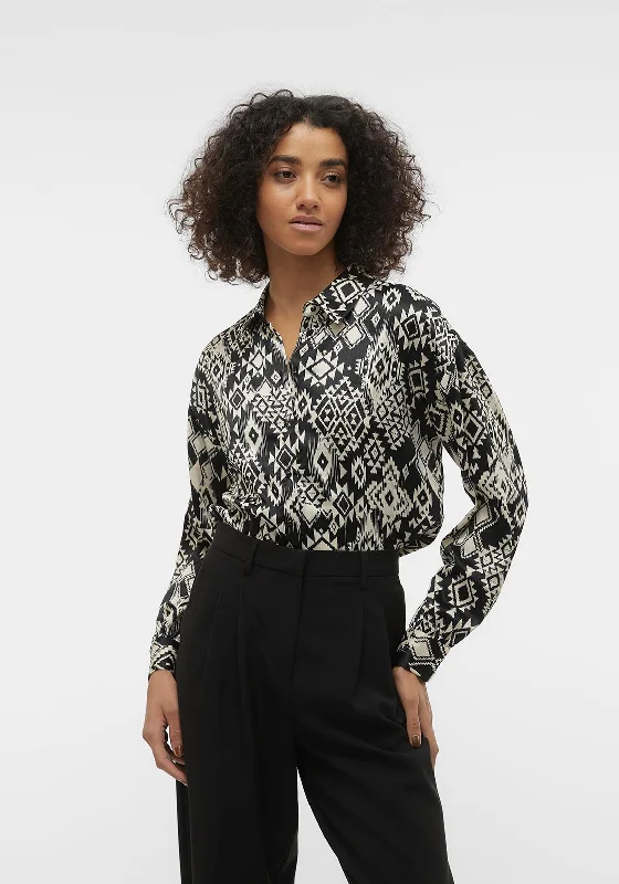Unmissable Offer Vero Moda Gida Aztec Print Shirt, Black