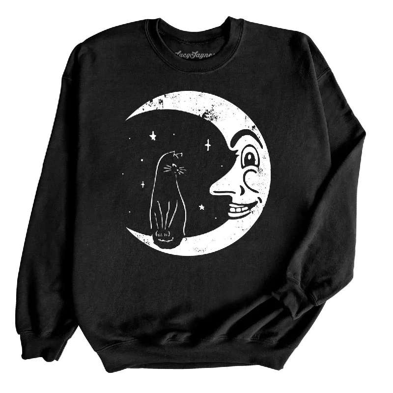 Huge Discounts Kitty On The Moon Sweatshirt
