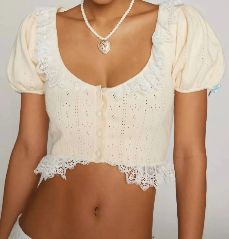 Early Bird Discount Daniela Knit Top In Cream White