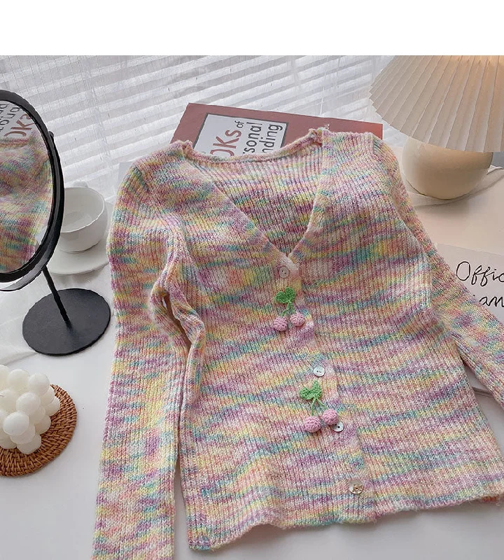 Weekend Bargains to Enjoy Korean slim warm long sleeve V-Neck Sweater Coat  5852