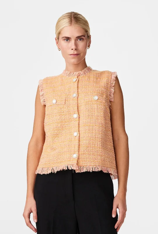 Weekend Offers That Excite Y.A.S Buca Boucle Waistcoat, Birch & Mock Orange