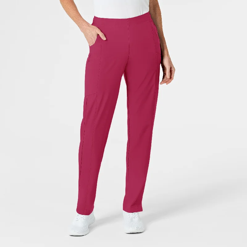 Epic Deals W123 Women's Flat Front Cargo Scrub Pant - Viva Magenta